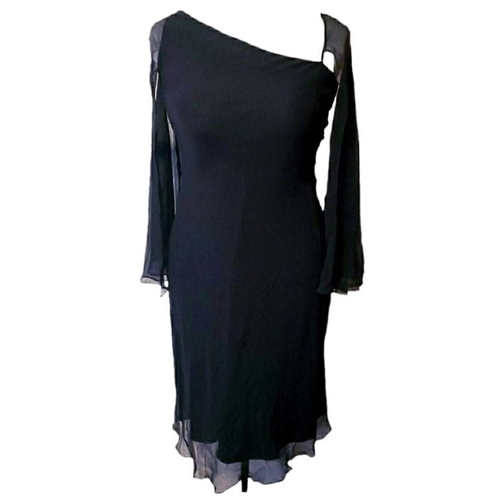 Maggy London Black Silk Dress - Picture 1 of 10